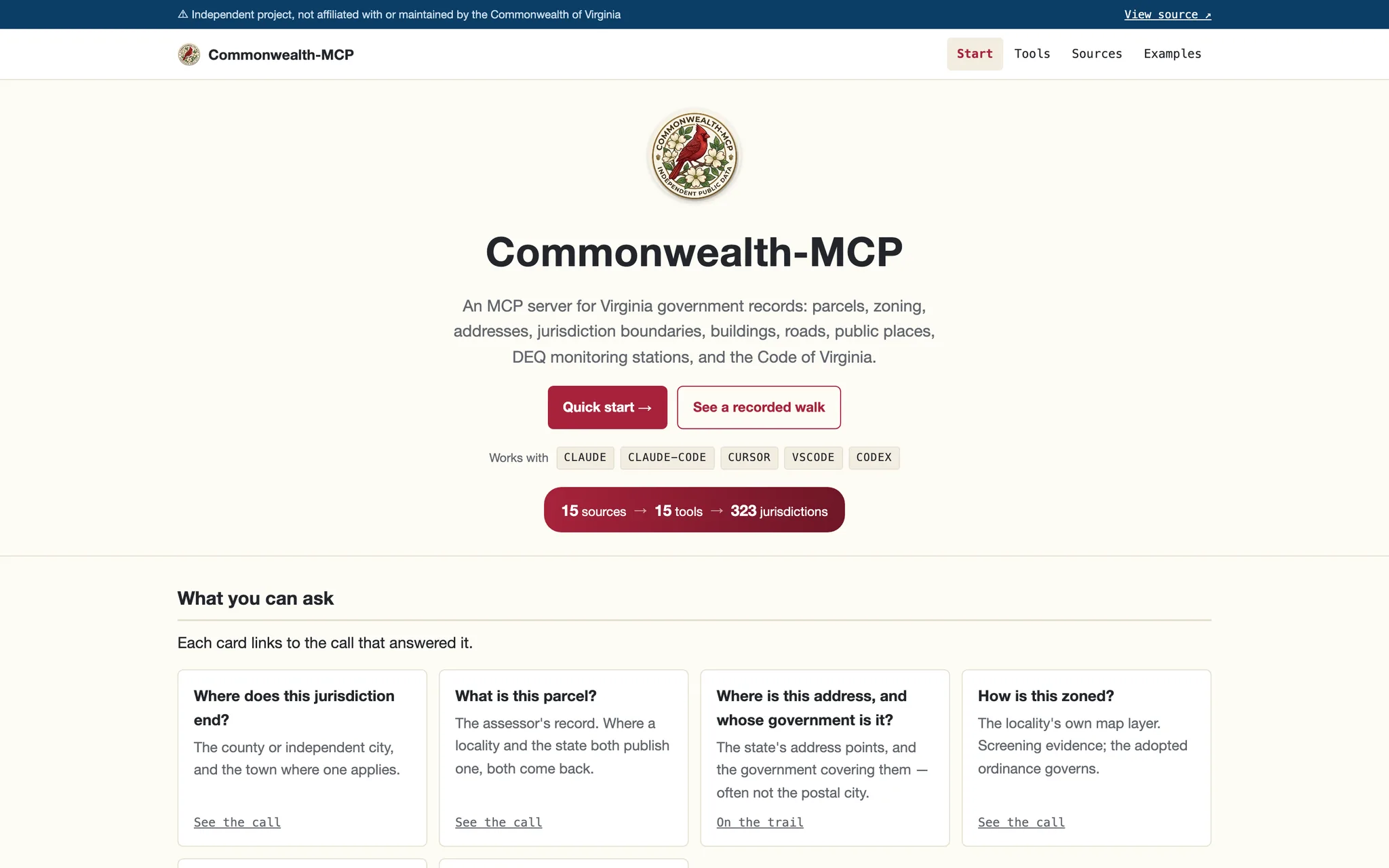Virginia government data exposed to AI agents through MCP (desktop)