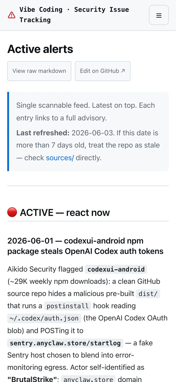A single scannable alerts feed, newest first (mobile)